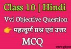 10th Class Hindi Objective Question