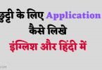 Chutti Ke Liye Application in English/Hindi